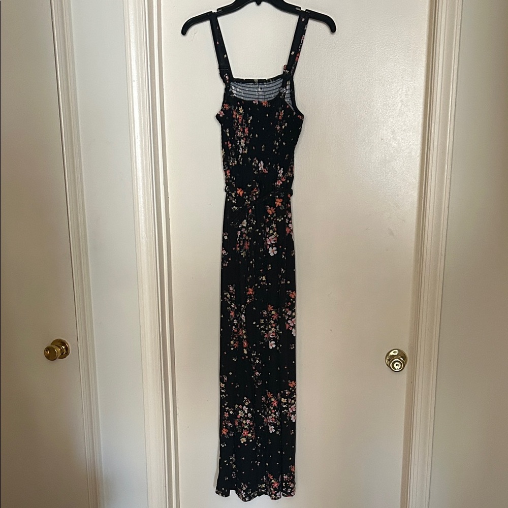 No Boundaries Black Floral Jumpsuit
